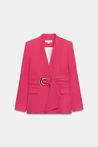 SHOULDER PAD BLAZER WITH BELT
