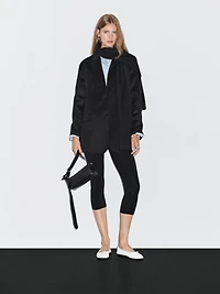 Wool blend blazer with scarf