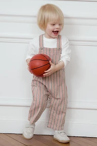 STRIPED TWILL OVERALLS