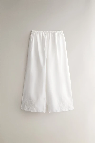 EMBROIDERED COTTON TROUSERS