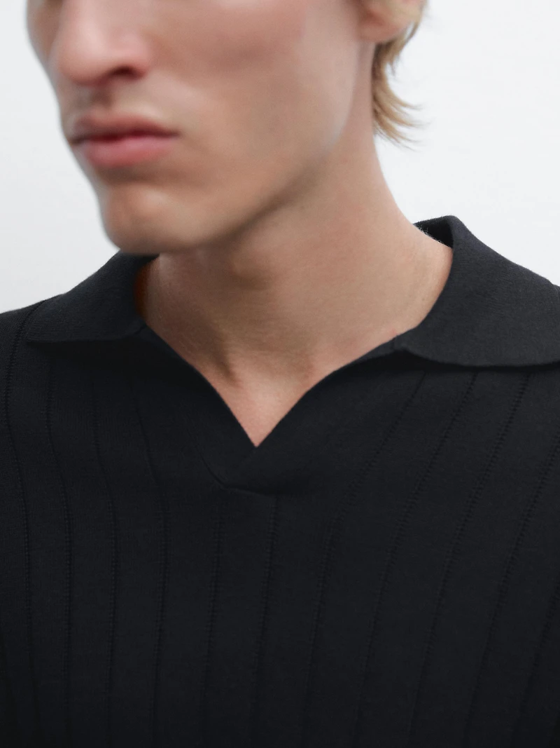 Pull polo manches longues