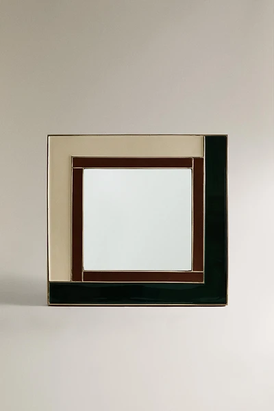MIROIR MURAL BOIS RÉSINE X COLLAGERIE