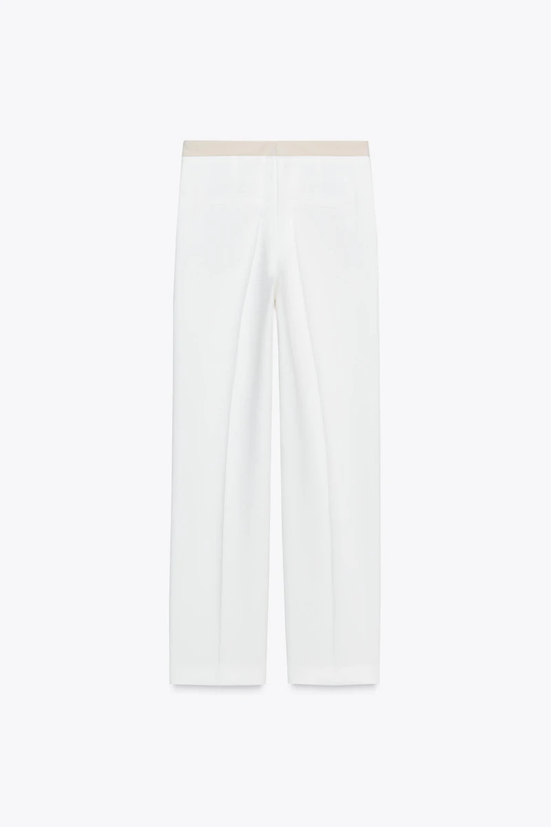 PANTALON DROIT TAILLE COMBINÉE