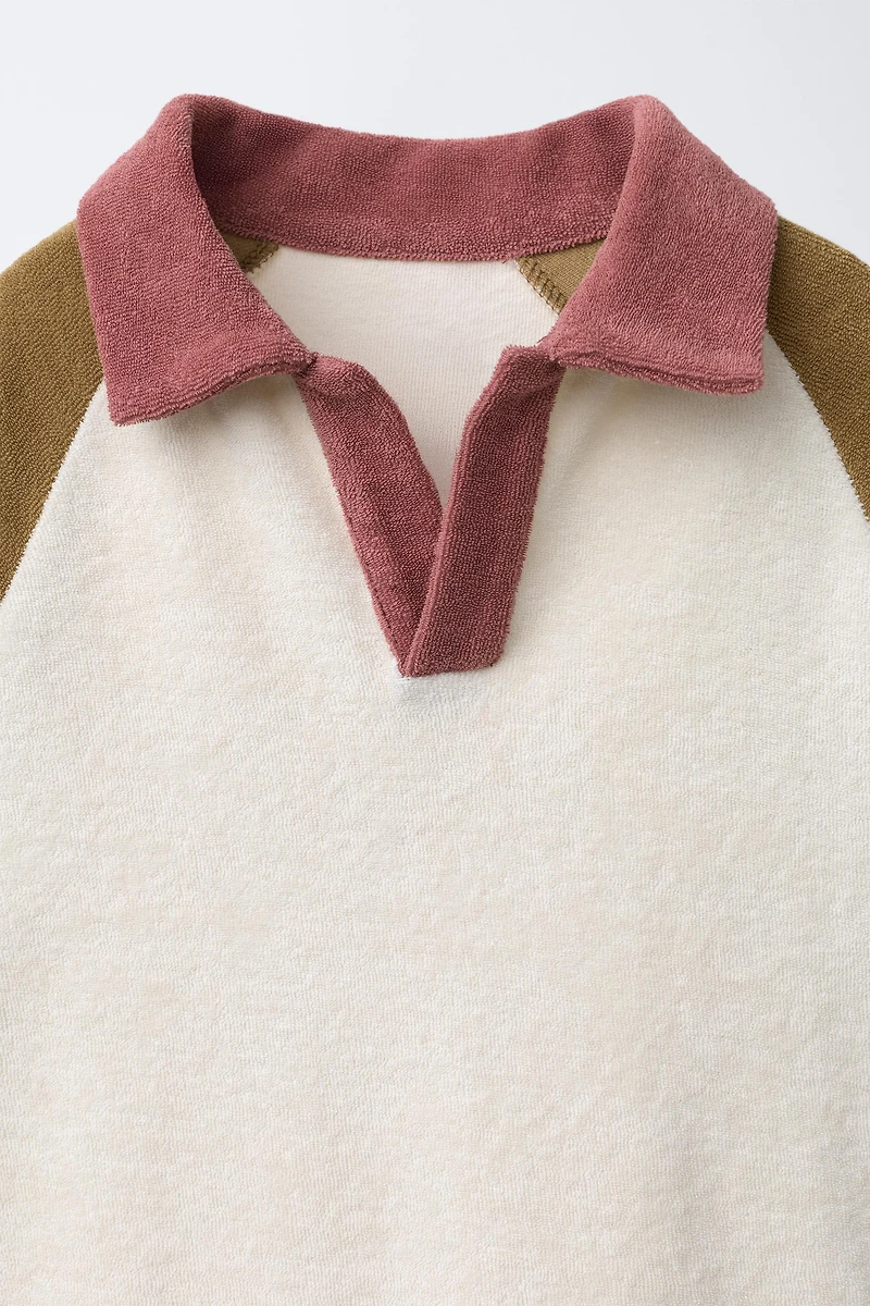 ENSEMBLE POLO ET BERMUDA COLORBLOCK EFFET ÉPONGE