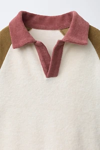 ENSEMBLE POLO ET BERMUDA COLORBLOCK EFFET ÉPONGE