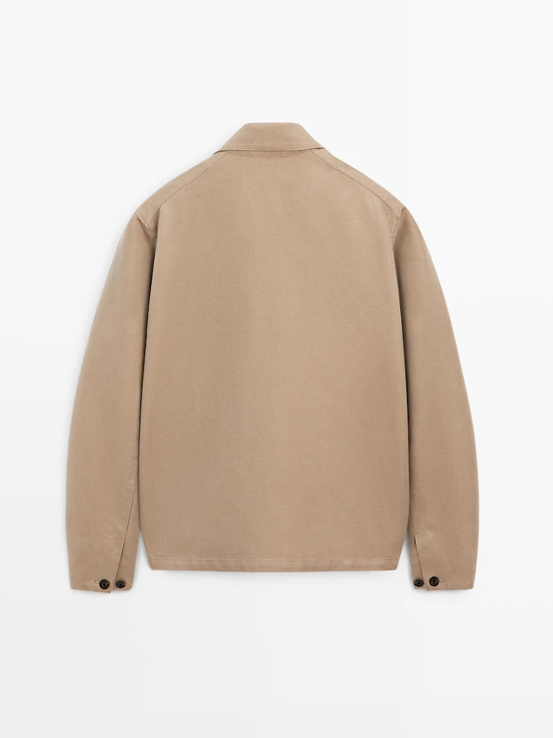Linen blend jacket with pocket details