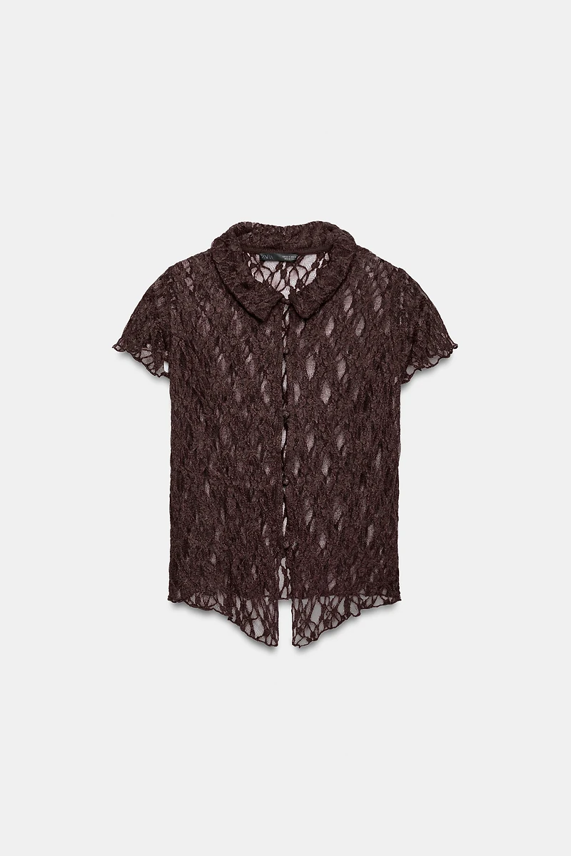 LACE BUTTON-UP TOP