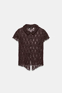 LACE BUTTON-UP TOP