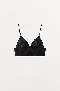 TOP TRIANGLE EN CUIR
