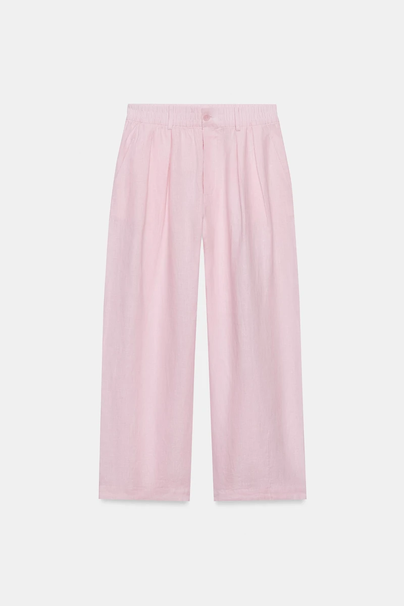 ZW COLLECTION 100% LINEN PLEATED PANTS