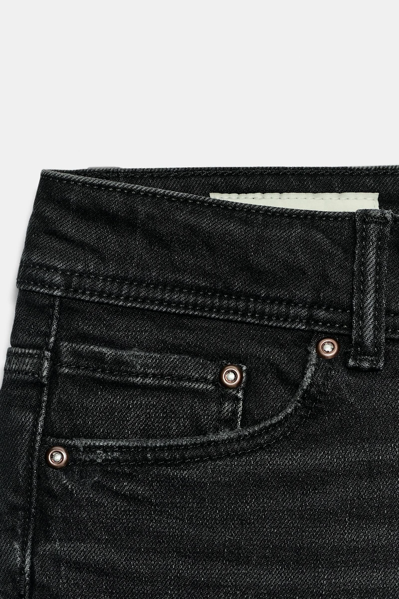 TRF LOW-RISE DENIM MINI SHORTS