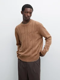 Wool blend cable-knit sweater