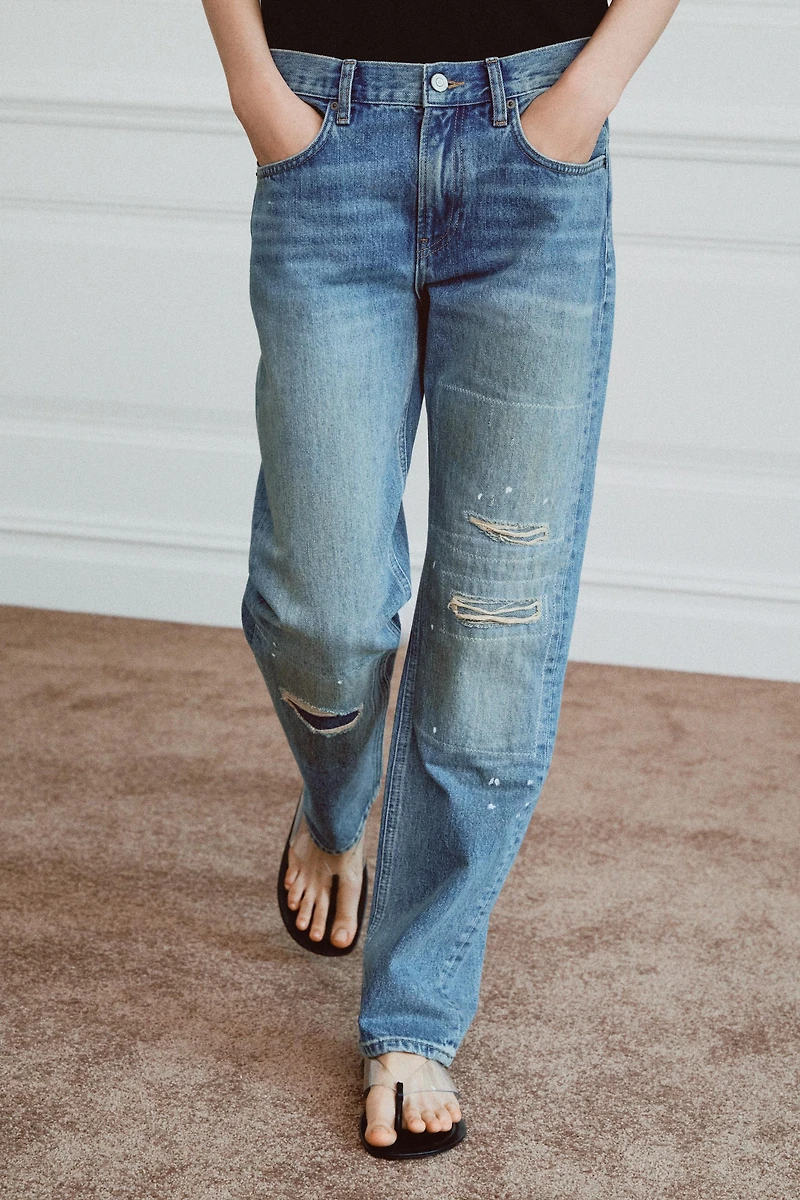 JEAN ZW COLLECTION DROIT TAILLE MOYENNE DÉCHIRÉ