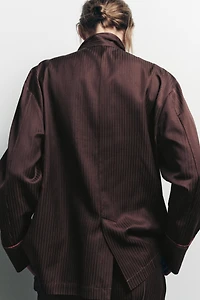 CONTRAST STRIPE PAJAMA SHIRT