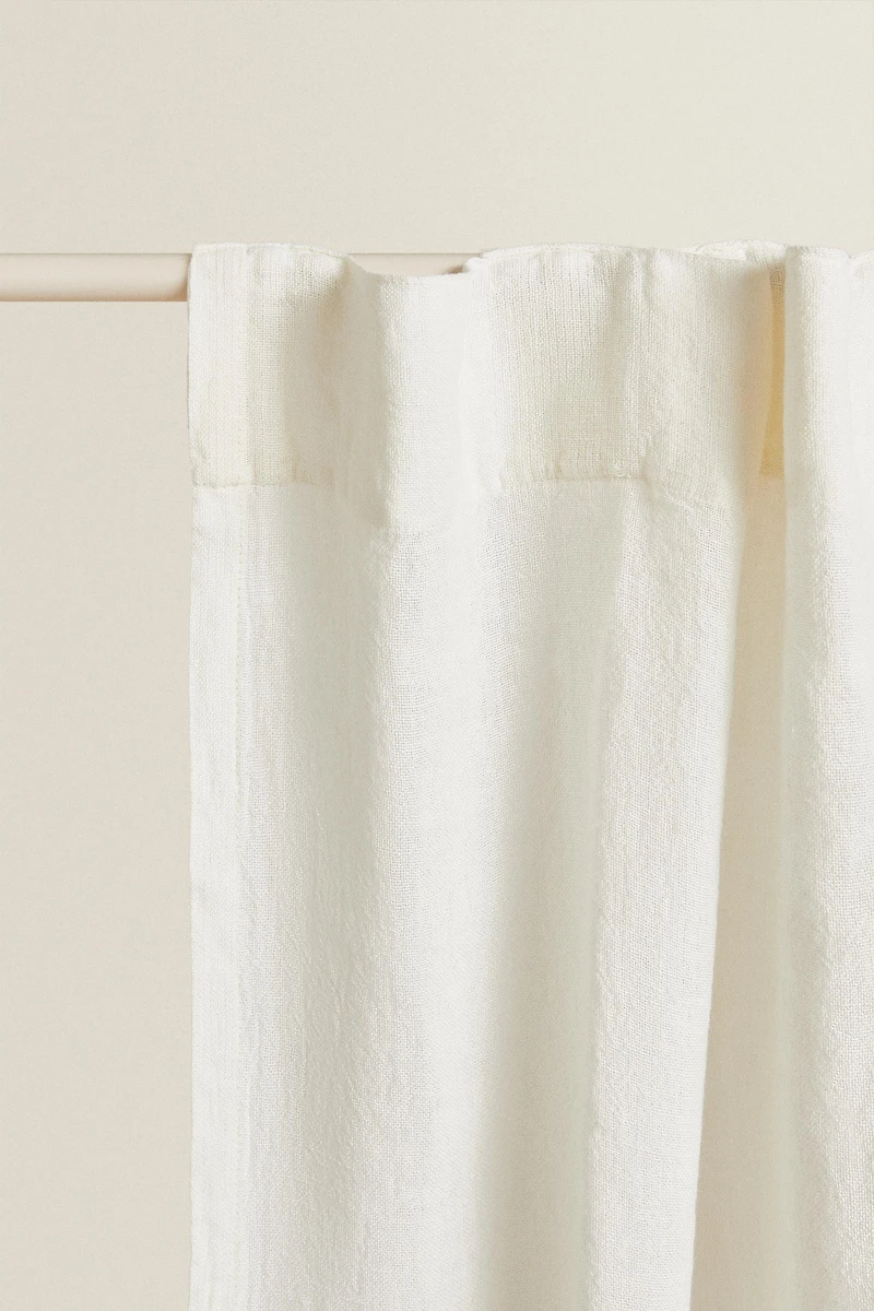 HIGH OPACITY WHITE LINEN CURTAIN