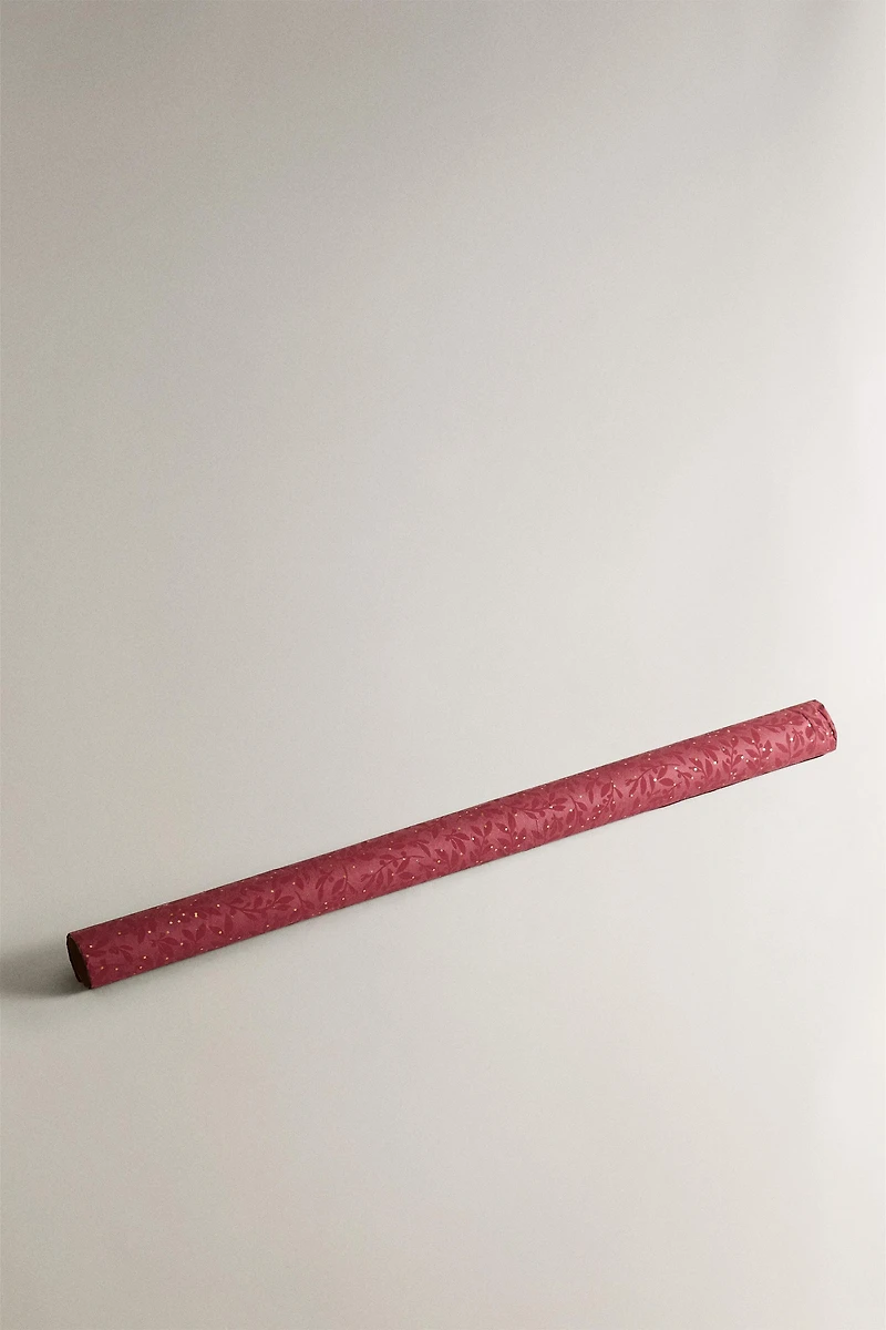 PAPIER CADEAU FEUILLES DE HOUX NOËL