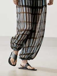 Flowing printed sarouel trousers