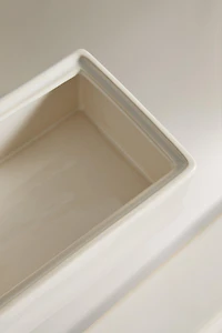 WHITE CERAMIC TISSUE BOX