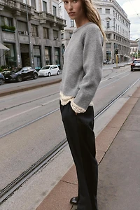 COMBINATION KNIT SWEATER