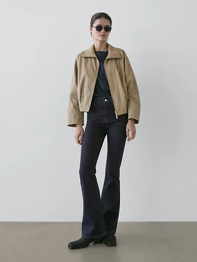 Jean skinny flare taille haute