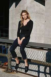 LACE COMBINATION JACKET TOP