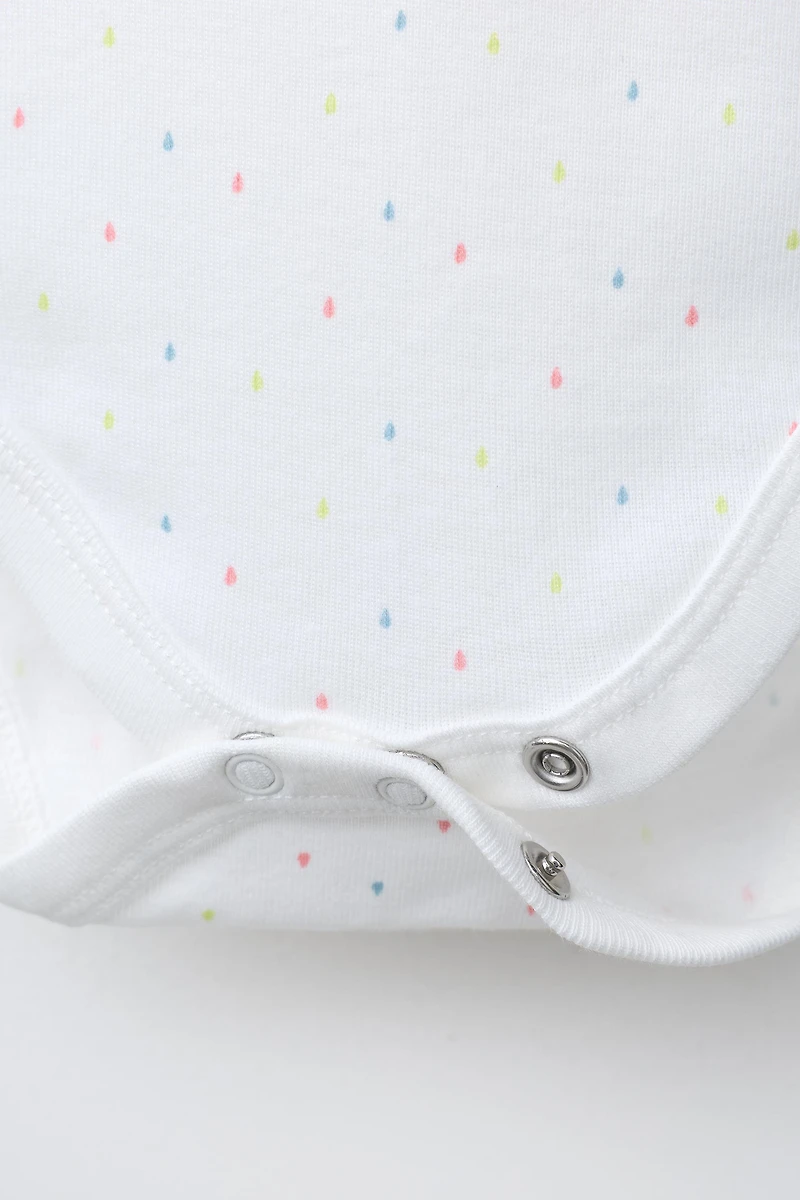 FIVE-PACK OF DROPLET AND STRIPE BODYSUITS