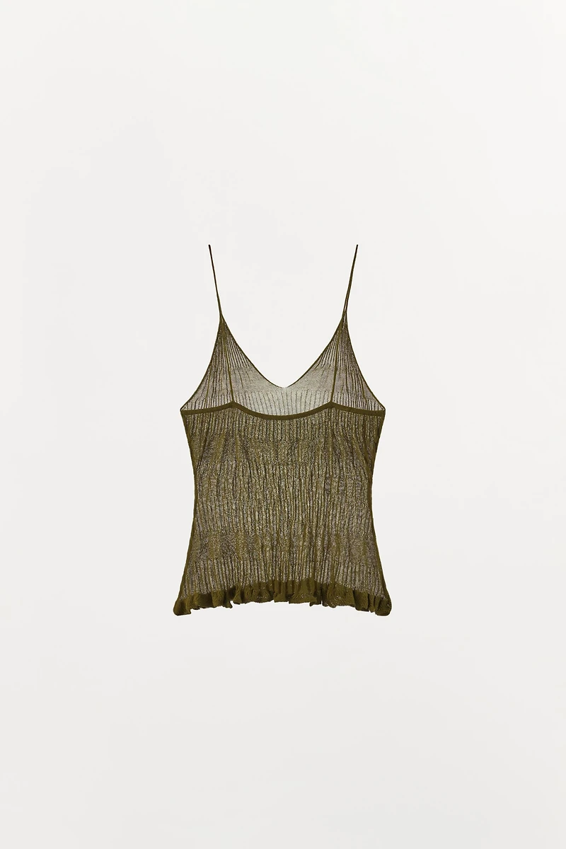 TOP EN MAILLE À BRETELLES TEXTURÉ