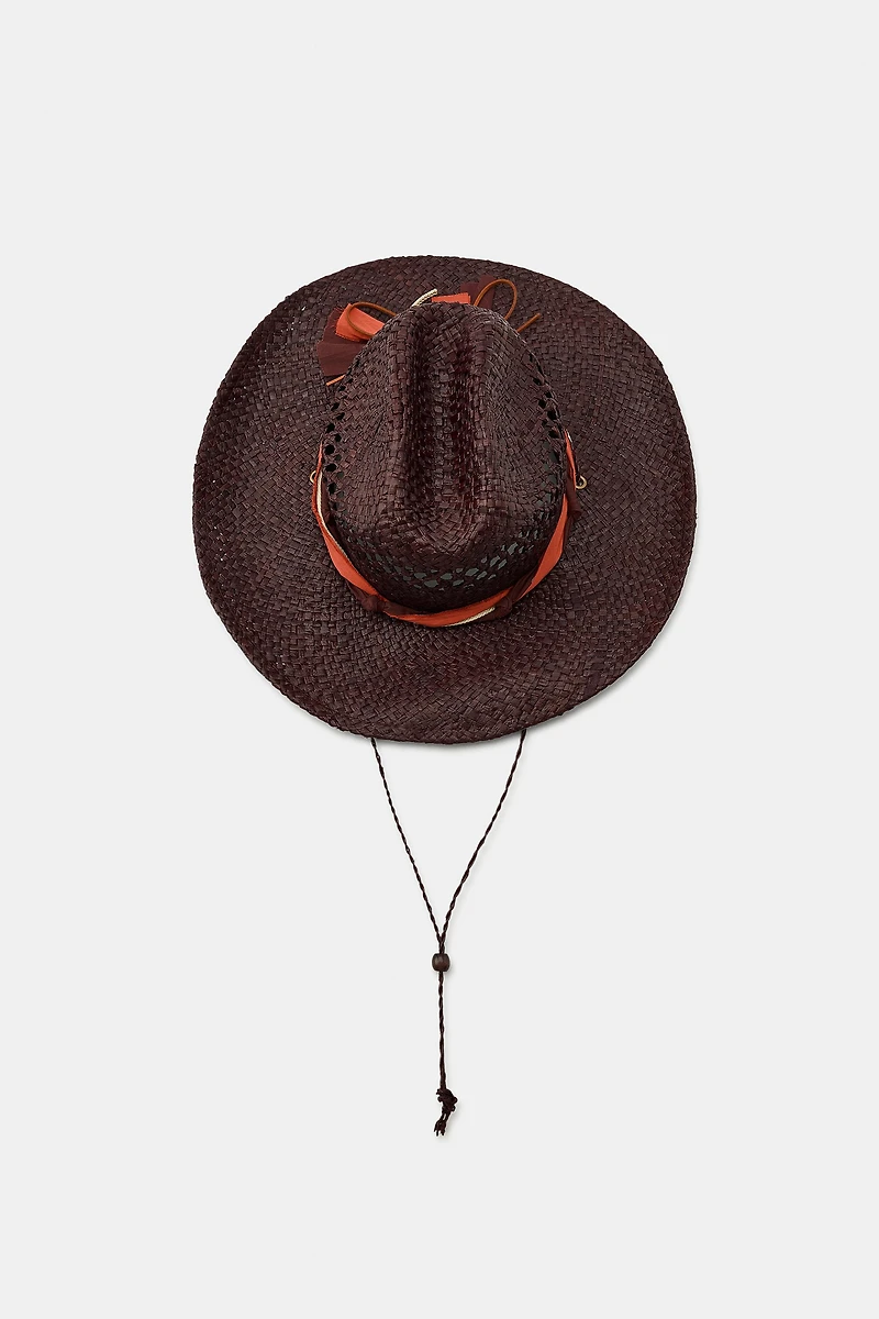 100% RAFFIA BOW HAT