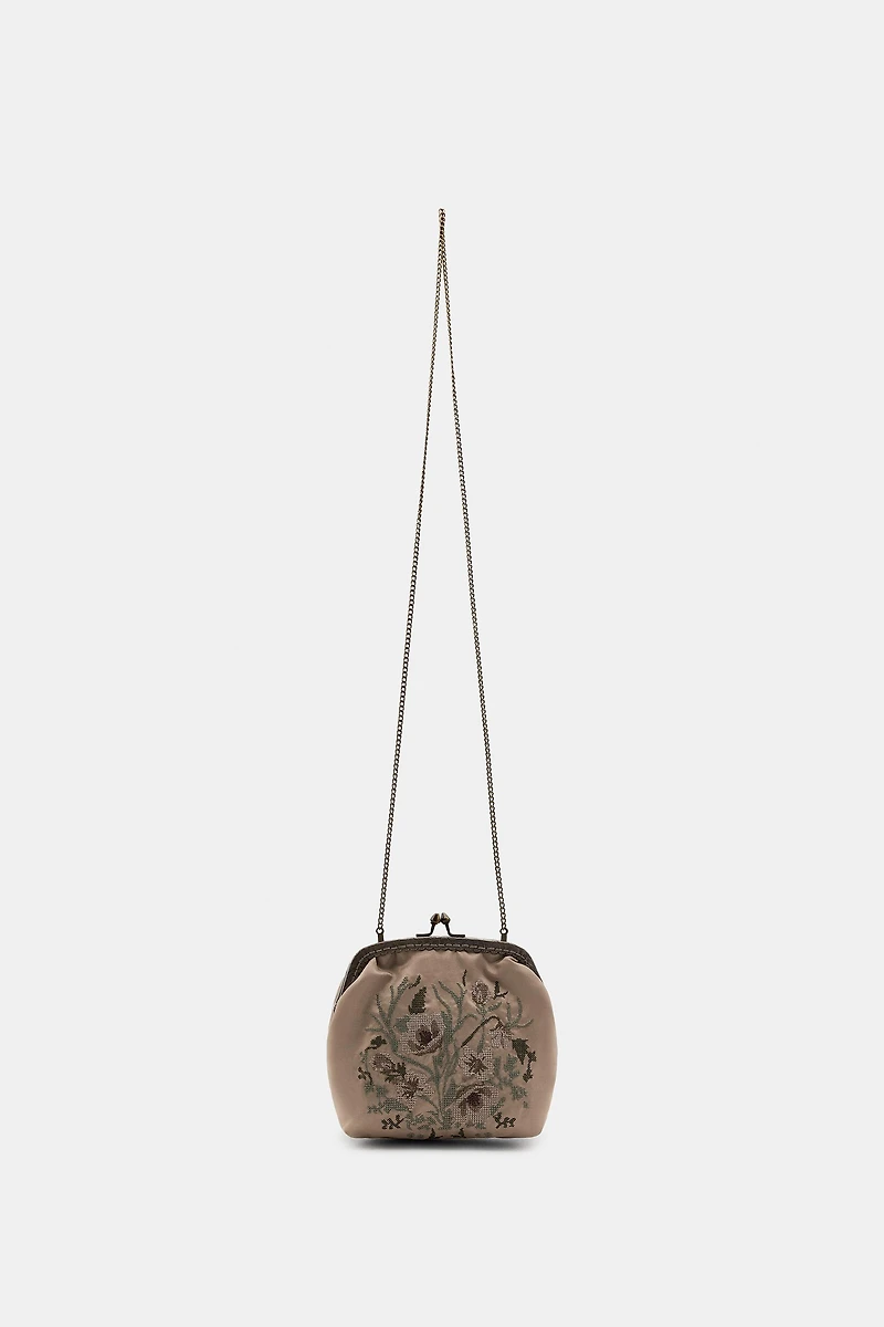 FLORAL EMBROIDERY BAG