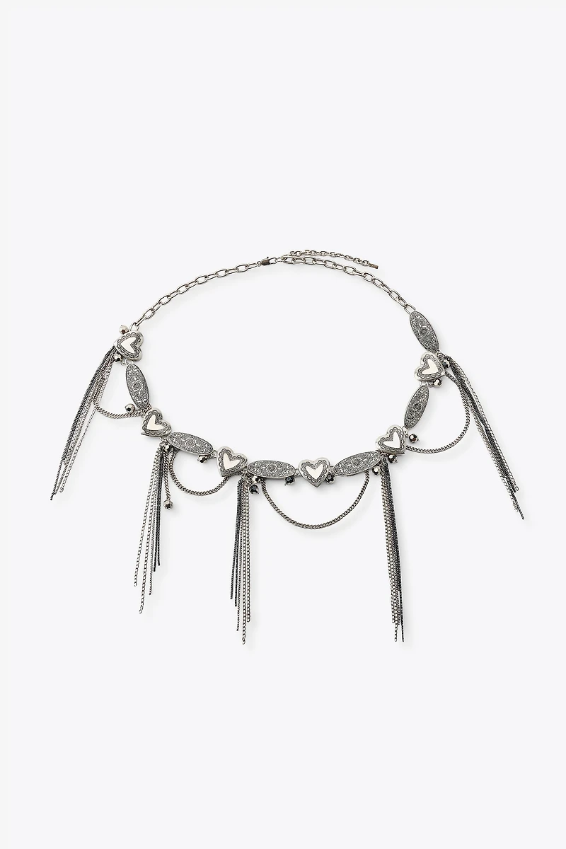 HEART CHARM CHAIN BELT
