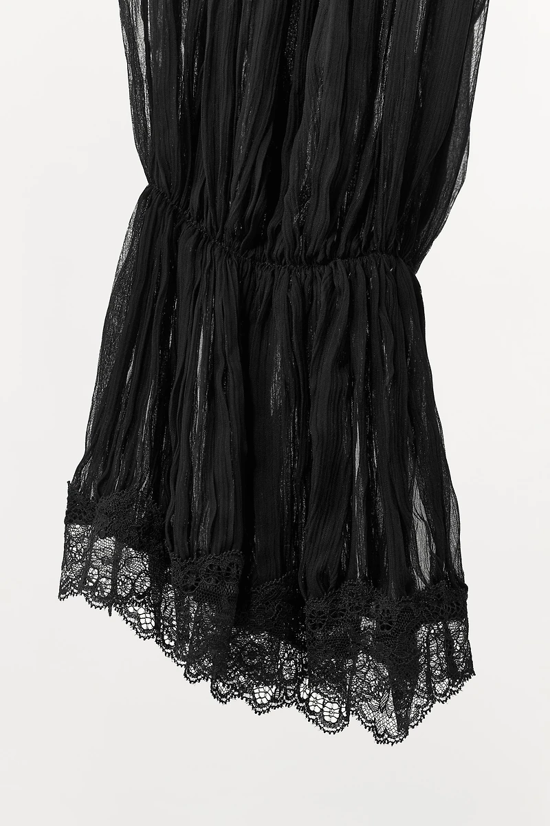 PLEATED LACE BALLOON PANTS