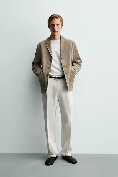 REGULAR FIT SUEDE LEATHER BLAZER