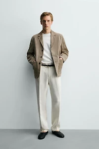 REGULAR FIT SUEDE LEATHER BLAZER