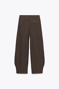 ZW COLLECTION STRIPED LINEN BLEND BALLOON PANTS