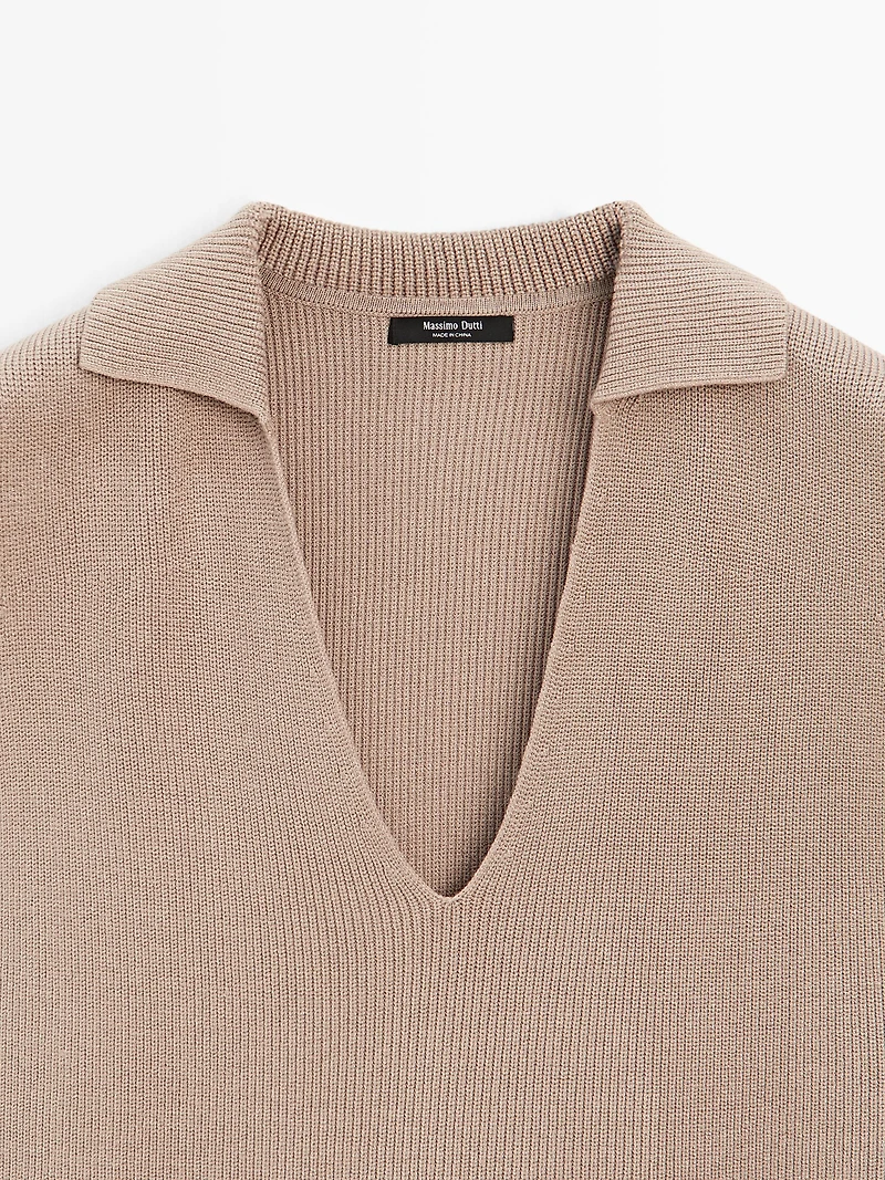 V-neck knit top