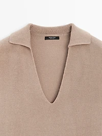 V-neck knit top