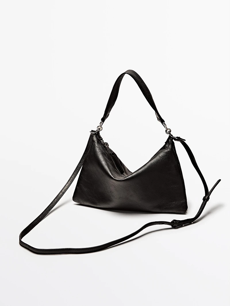 Small nappa leather bag with compartments