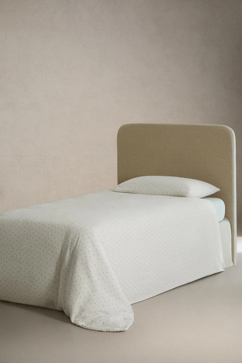 KIDS' COTTON DUVET COVER WITH DOTS