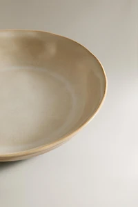 STONEWARE SOUP PLATE WITH IRREGULAR EDGE