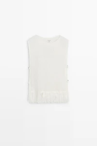 Fringe detail knit top - STUDIO
