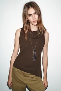 COLLIER MÉTALLIQUE TUBE FRANGES
