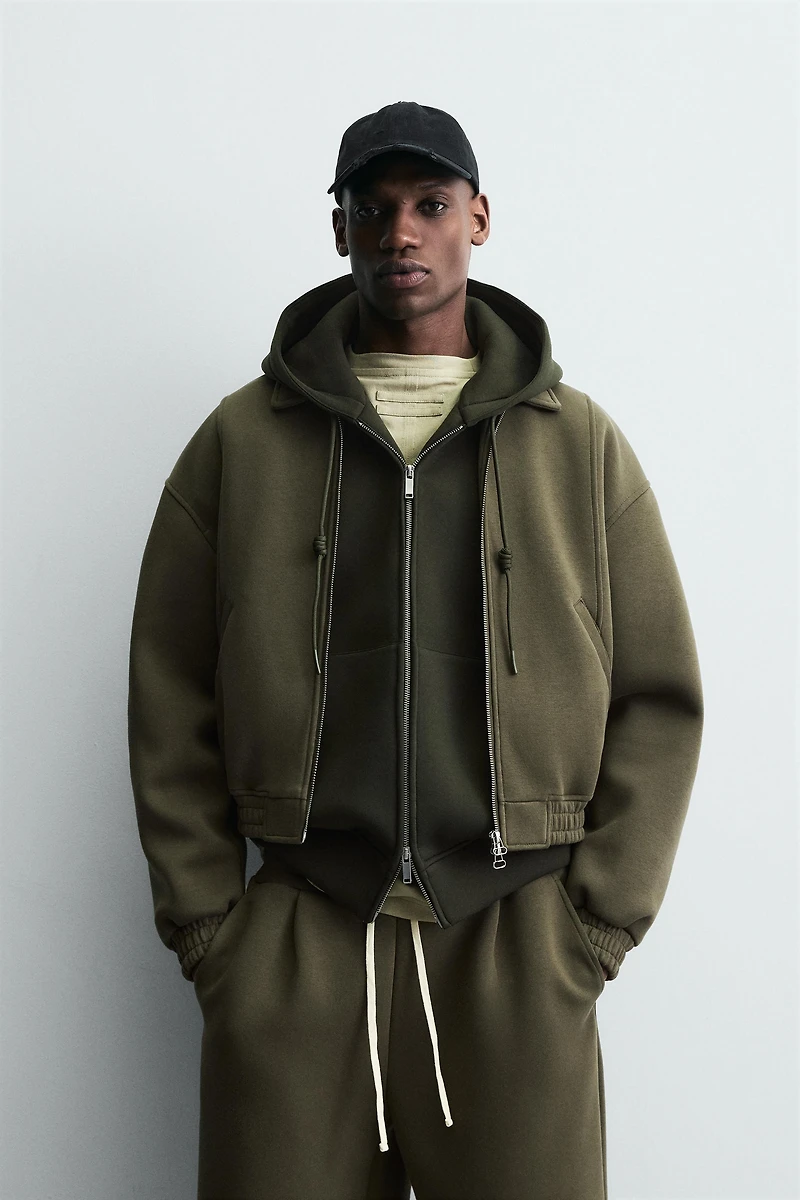 NEOPRENE EFFECT BOXY FIT JACKET