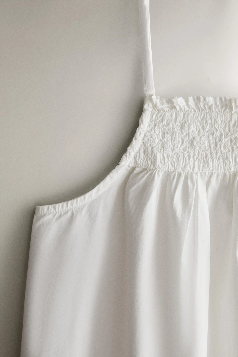 CHEMISE DE NUIT COTON FRONCÉE