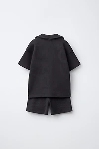 ENSEMBLE JOGGING POLO ET BERMUDA WAFFLE