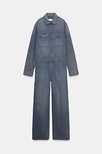 TRF WASHED EFFECT DENIM JUMPSUIT