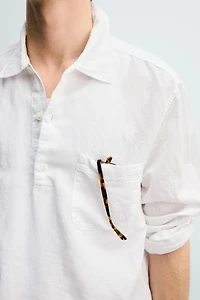 LINEN COTTON BLEND POLO SHIRT
