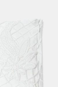 ASYMMETRIC EMBROIDERED MIDI SKIRT