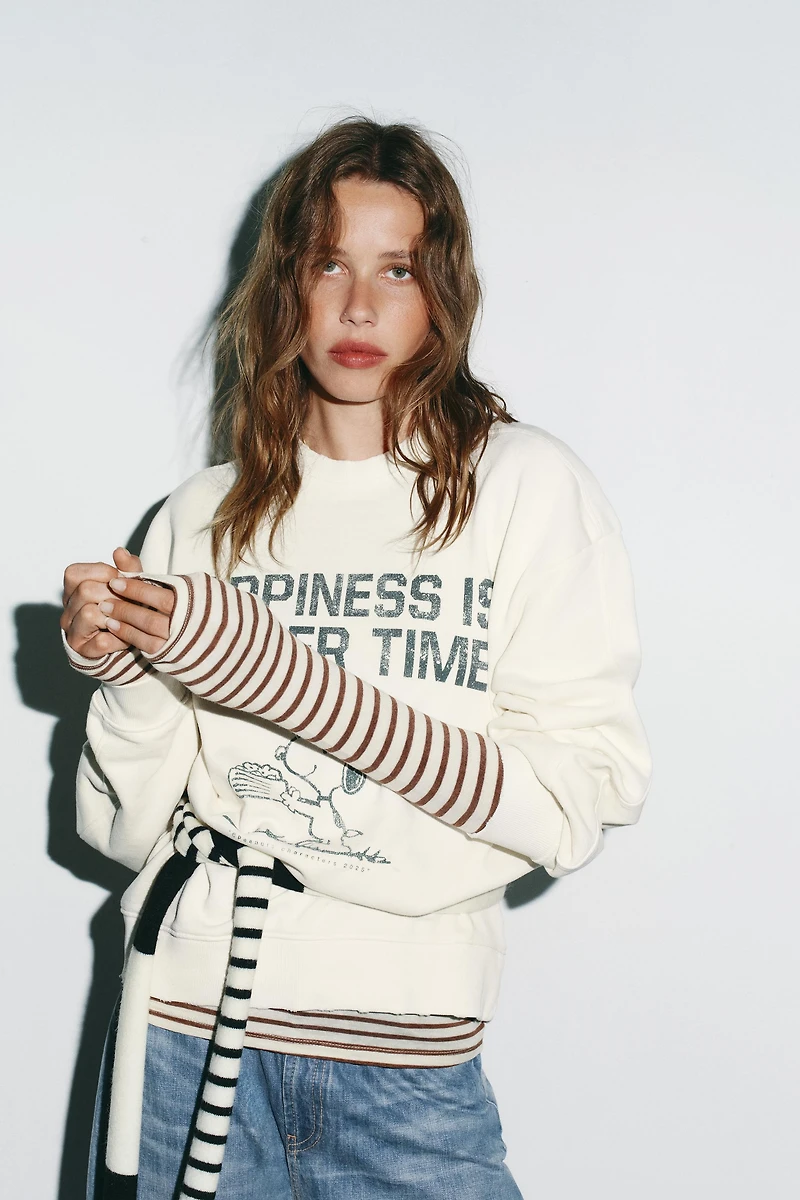 SNOOPY PEANUTS™ WASHED EFFECT SWEATSHIRT
