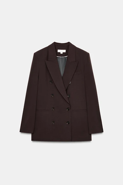 VESTE À BOUTONNAGE CROISÉ AVEC ÉPAULETTES