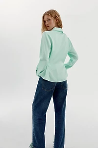SATIN BACK-TIE SHIRT
